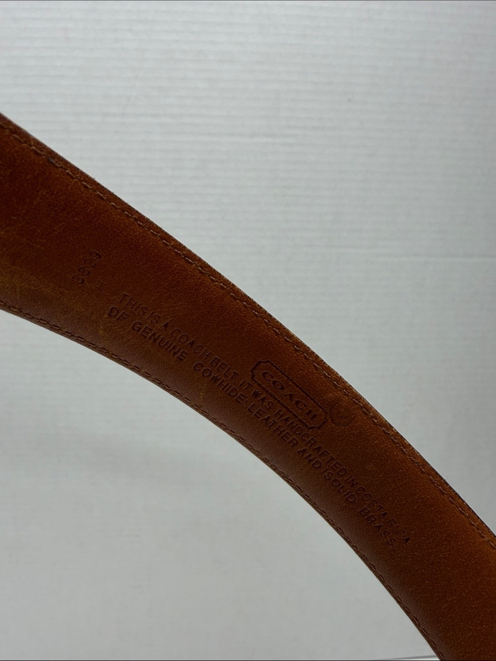 Coach Leatherwear Belt Cowhide Leather Handcrafted Vintage 3829 Black Silver 34 - Picture 6 of 8